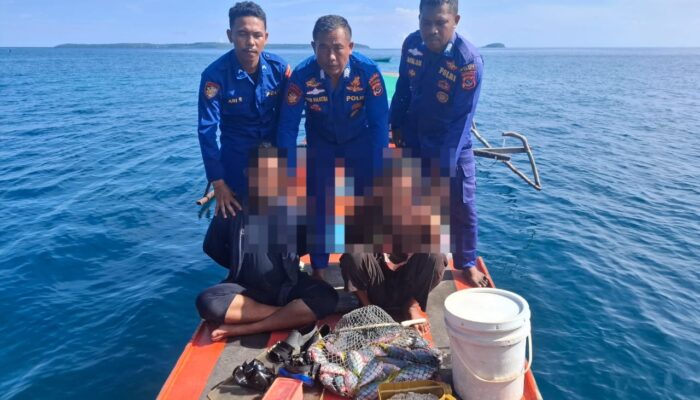 Ditpolairud Polda NTT Bekuk Dua Nelayan Gunakan Bom Ikan di Sikka