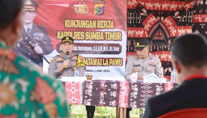 Kunker di Polsek Matawai La Pawu, Kapolres Sumba Timur Dorong Semangat Kolaborasi Kembangkan Sektor Pertanian